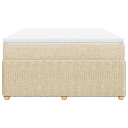 Boxspring met matras stof crèmekleurig 140x200 cm