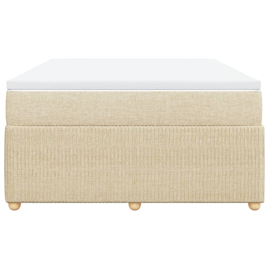 Boxspring met matras stof crèmekleurig 140x200 cm
