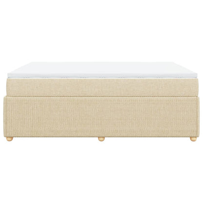 Boxspring met matras stof crèmekleurig 140x200 cm