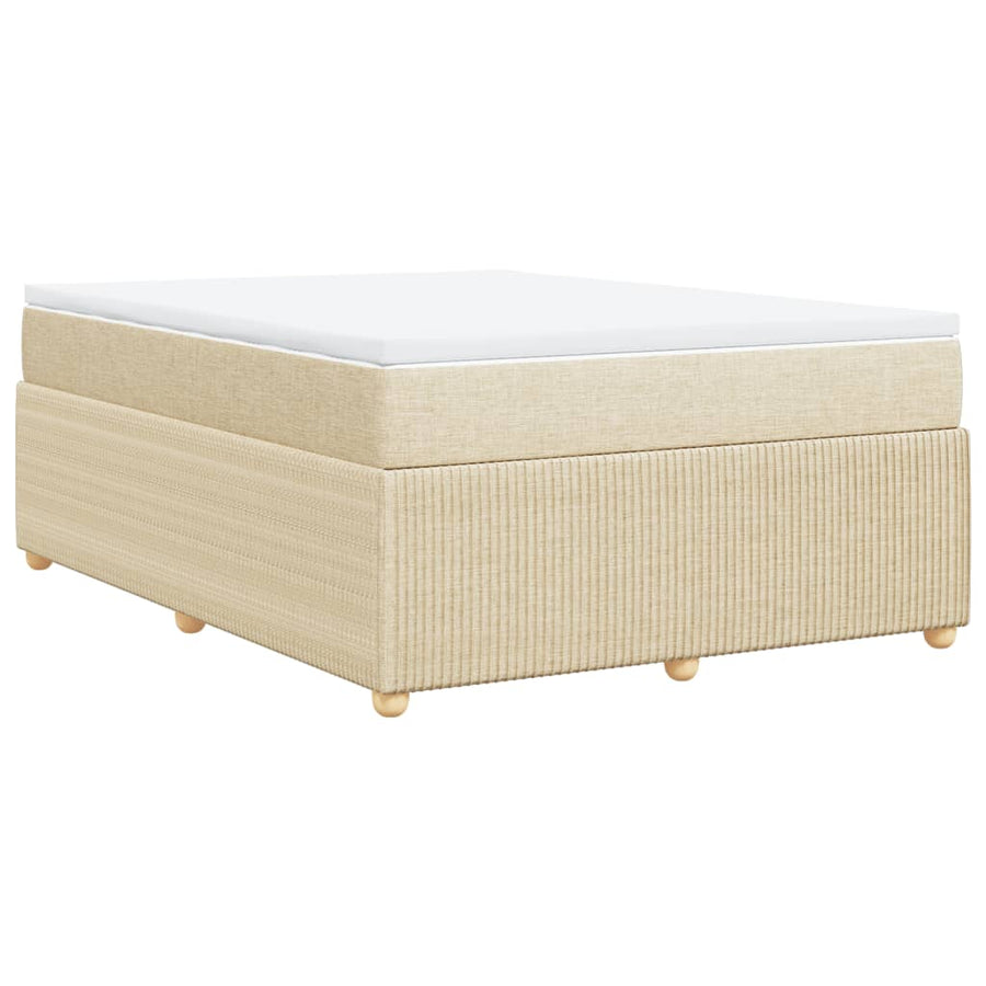 Boxspring met matras stof crèmekleurig 140x200 cm