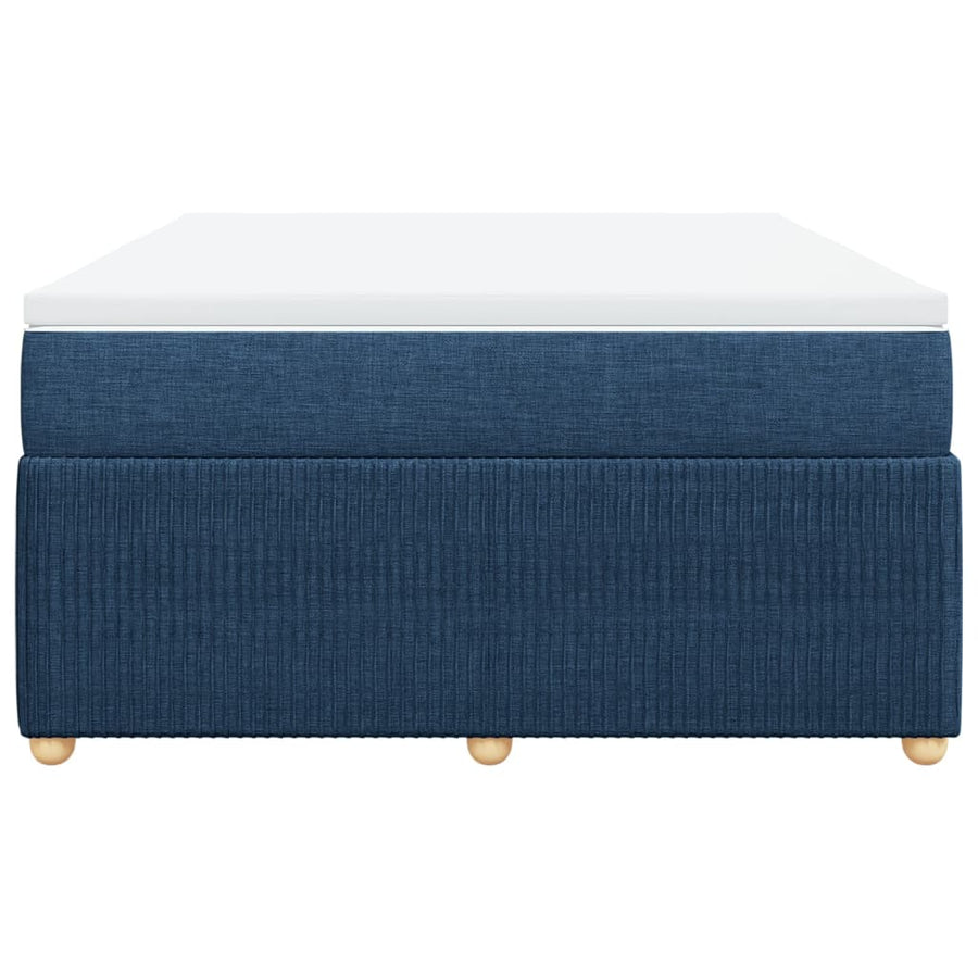 Boxspring met matras stof blauw 140x200 cm
