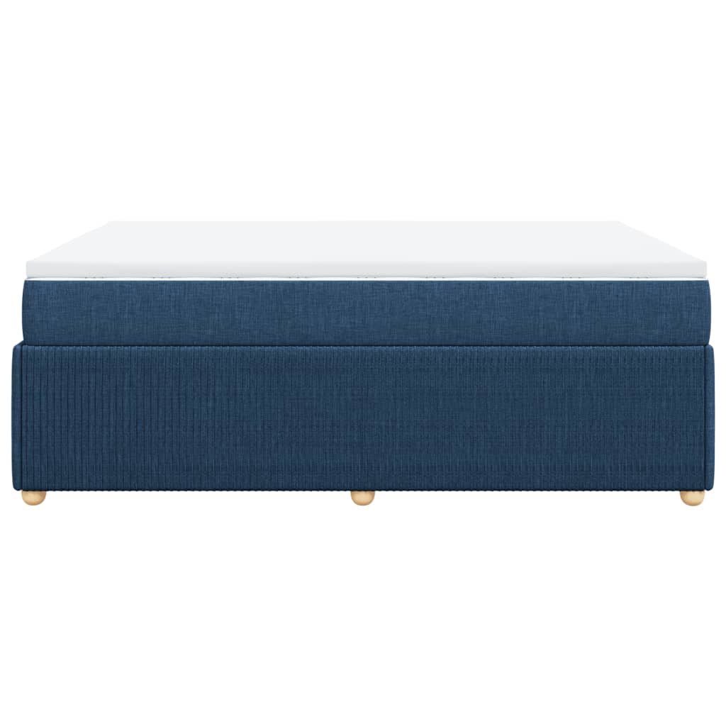 Boxspring met matras stof blauw 140x200 cm