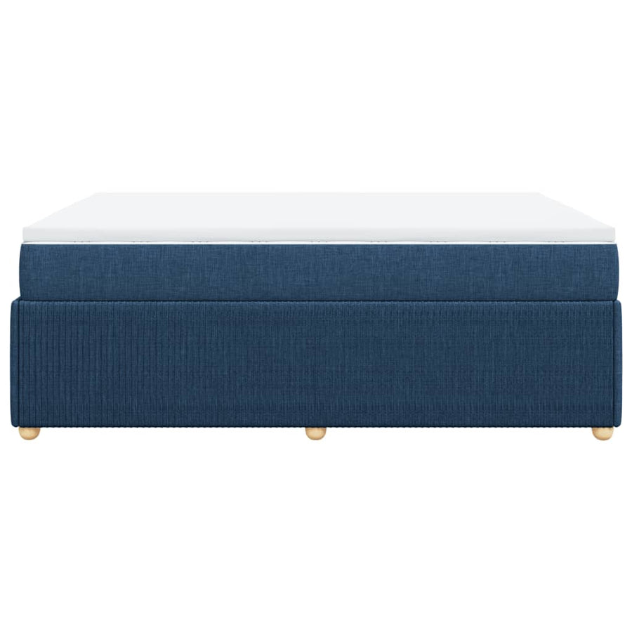 Boxspring met matras stof blauw 140x200 cm