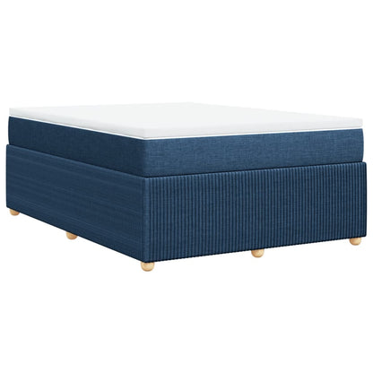 Boxspring met matras stof blauw 140x200 cm