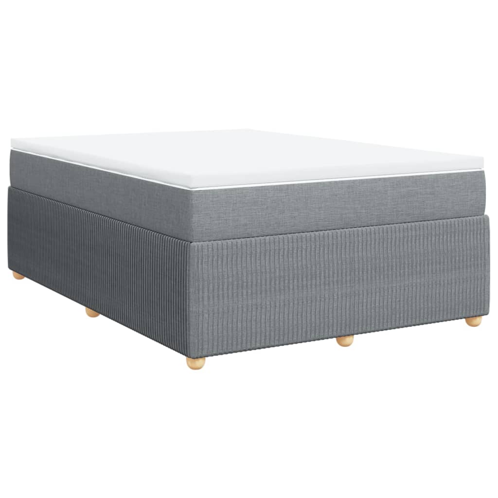 Boxspring met matras stof lichtgrijs 160x200 cm