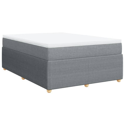 Boxspring met matras stof lichtgrijs 160x200 cm