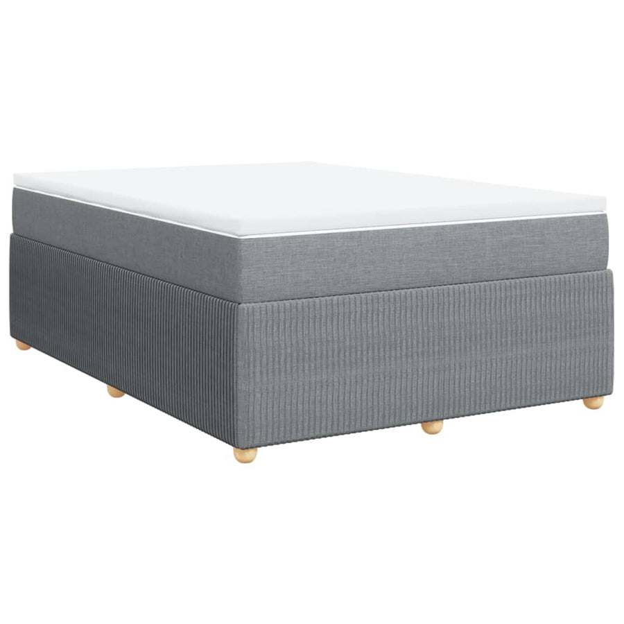 Boxspring met matras stof lichtgrijs 160x200 cm