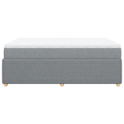 Boxspring met matras stof lichtgrijs 160x200 cm