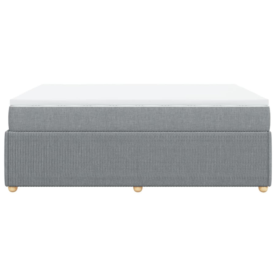 Boxspring met matras stof lichtgrijs 160x200 cm