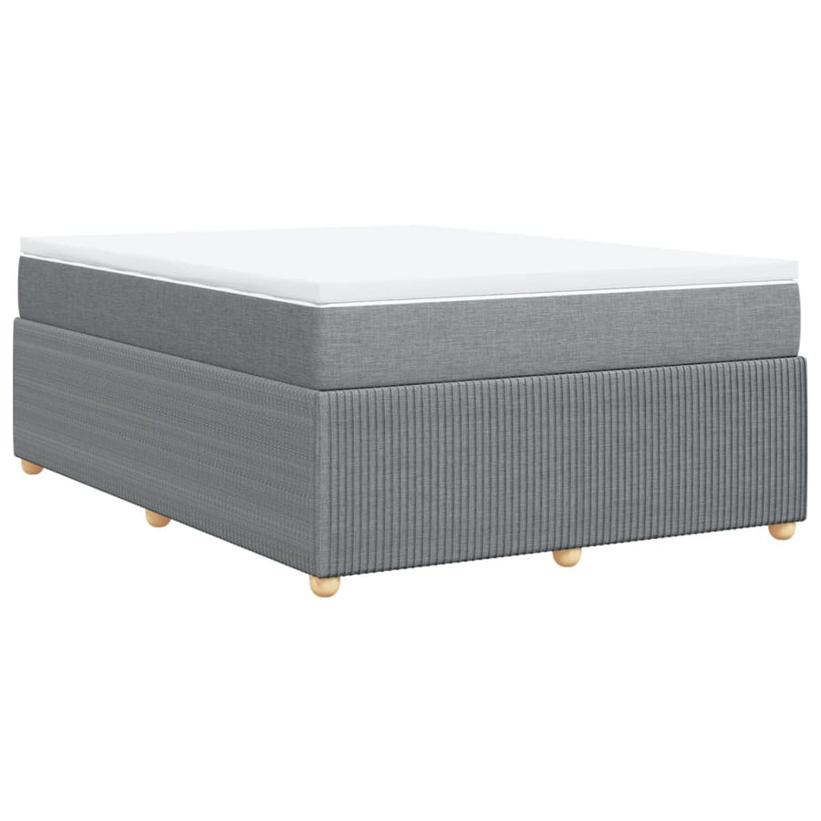 Boxspring met matras stof lichtgrijs 160x200 cm