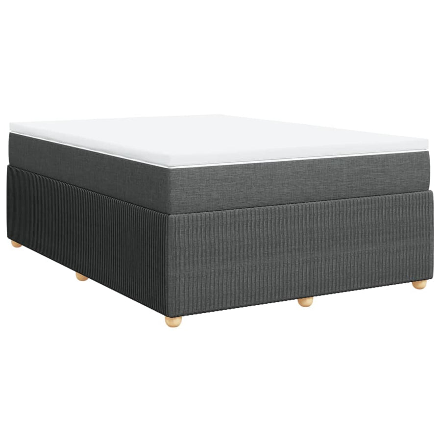 Boxspring met matras stof donkergrijs 160x200 cm