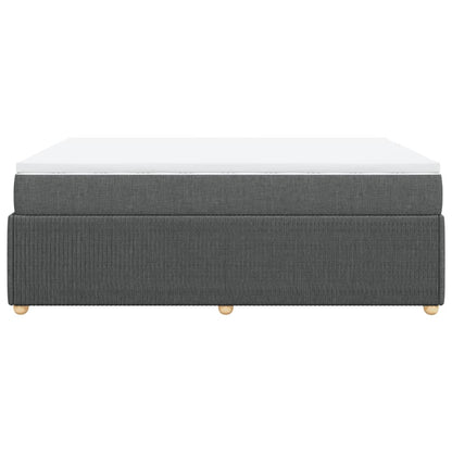 Boxspring met matras stof donkergrijs 160x200 cm
