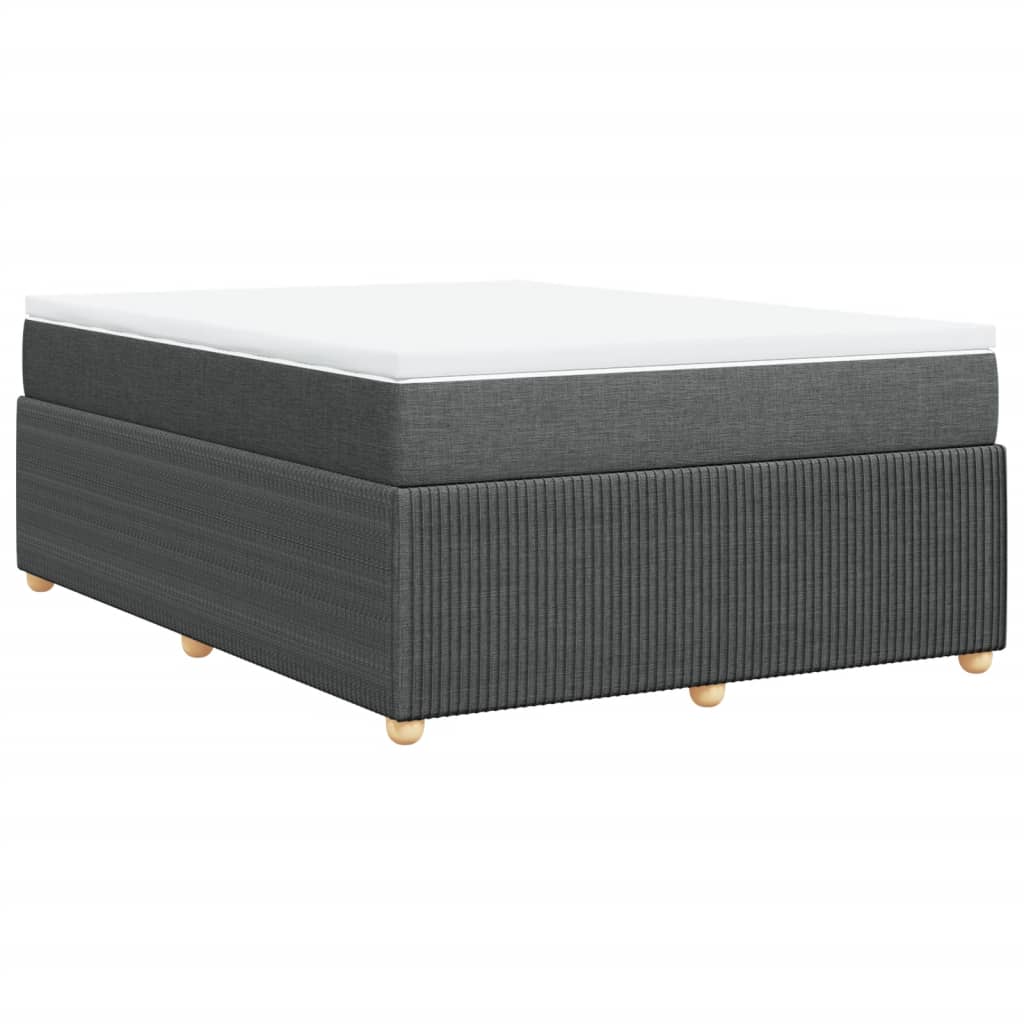 Boxspring met matras stof donkergrijs 160x200 cm