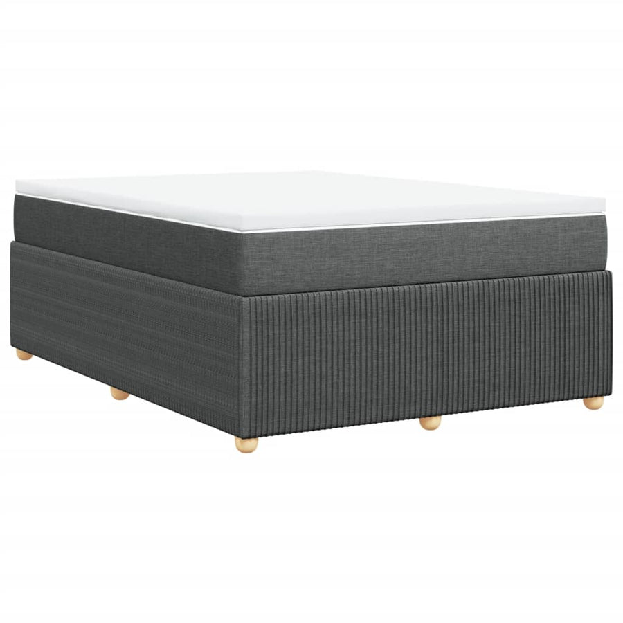 Boxspring met matras stof donkergrijs 160x200 cm
