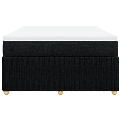 Boxspring met matras stof zwart 160x200 cm