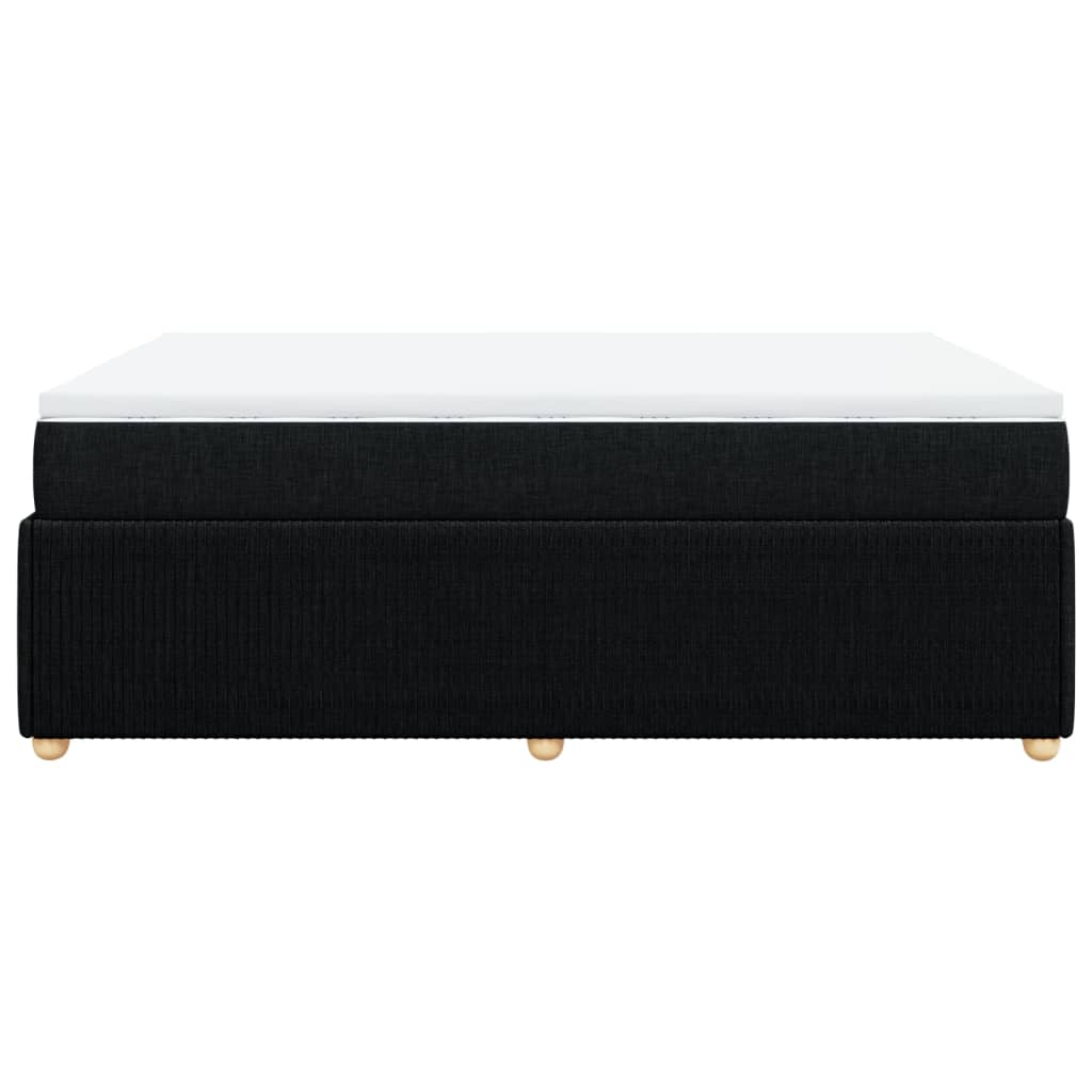 Boxspring met matras stof zwart 160x200 cm