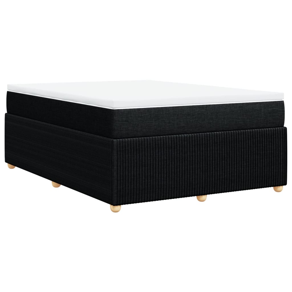 Boxspring met matras stof zwart 160x200 cm