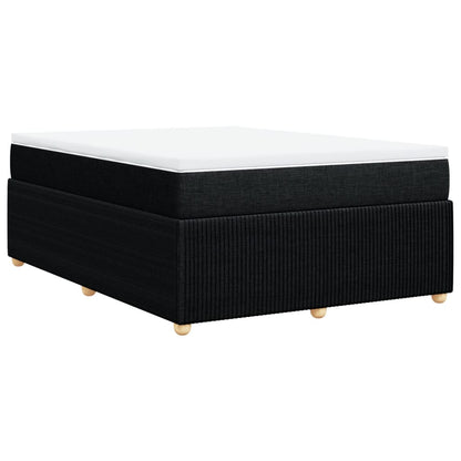 Boxspring met matras stof zwart 160x200 cm