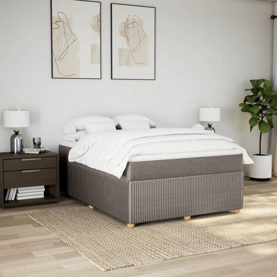 Boxspring met matras stof taupe 160x200 cm