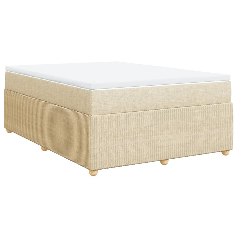 Boxspring met matras stof crèmekleurig 160x200 cm