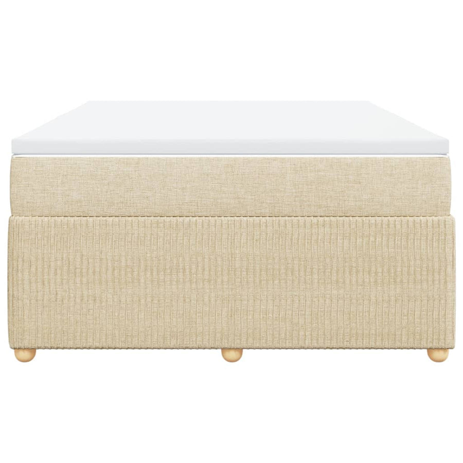 Boxspring met matras stof crèmekleurig 160x200 cm