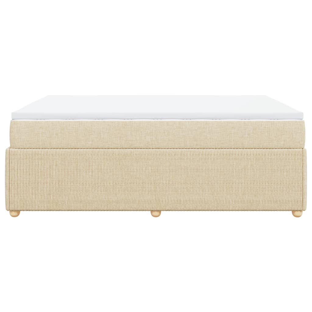 Boxspring met matras stof crèmekleurig 160x200 cm