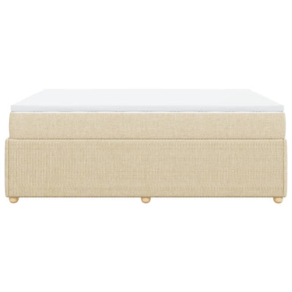Boxspring met matras stof crèmekleurig 160x200 cm
