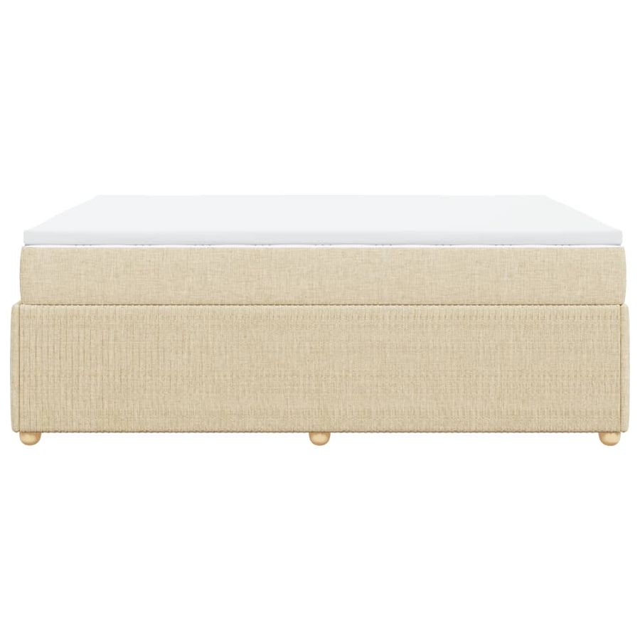 Boxspring met matras stof crèmekleurig 160x200 cm