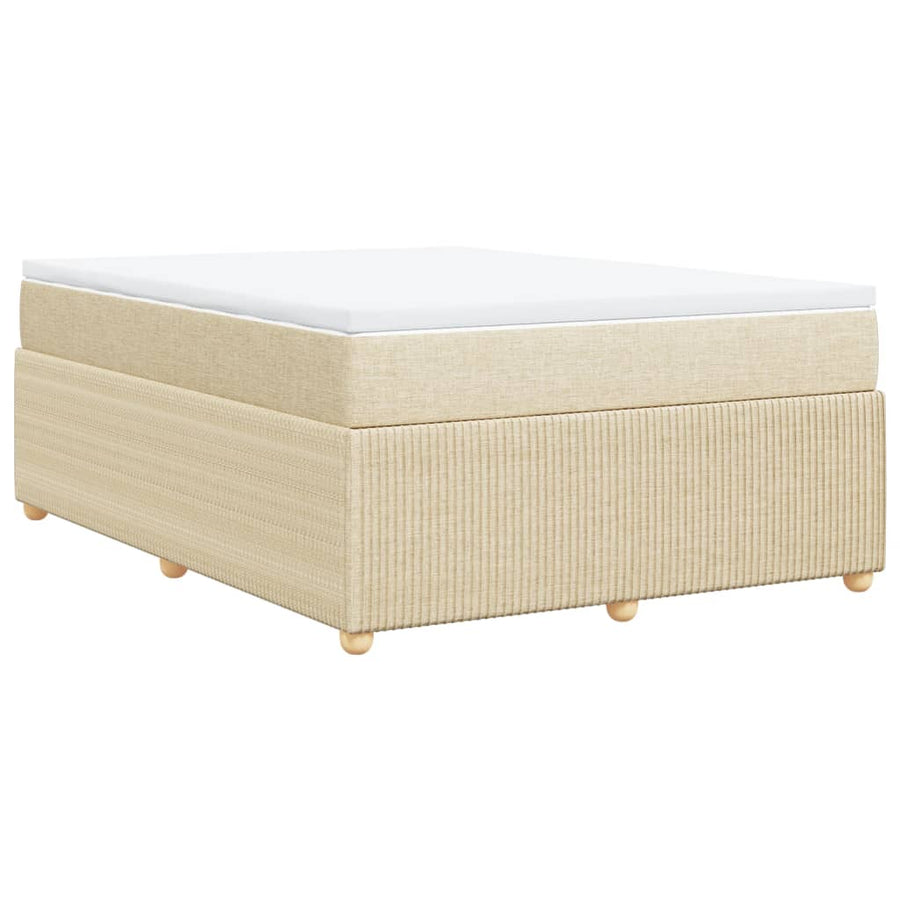 Boxspring met matras stof crèmekleurig 160x200 cm