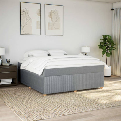 Boxspring met matras stof lichtgrijs 180x200 cm