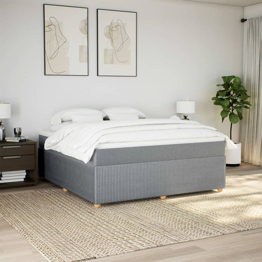 Boxspring met matras stof lichtgrijs 180x200 cm