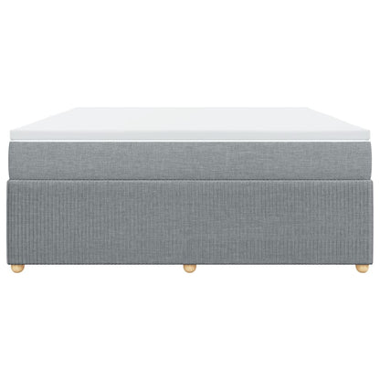 Boxspring met matras stof lichtgrijs 180x200 cm