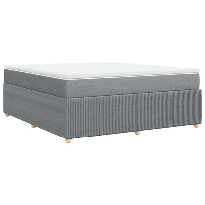 Boxspring met matras stof lichtgrijs 180x200 cm
