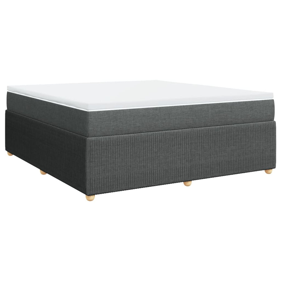 Boxspring met matras stof donkergrijs 180x200 cm