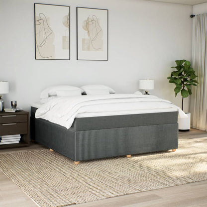 Boxspring met matras stof donkergrijs 180x200 cm