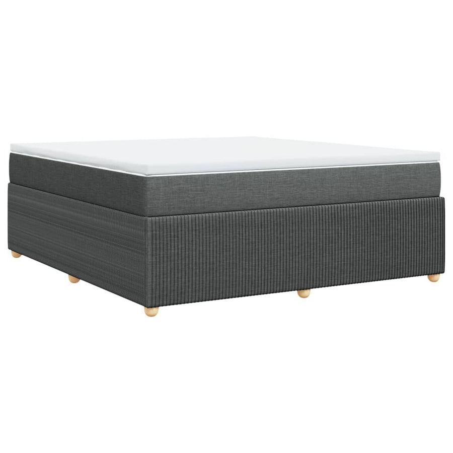 Boxspring met matras stof donkergrijs 180x200 cm