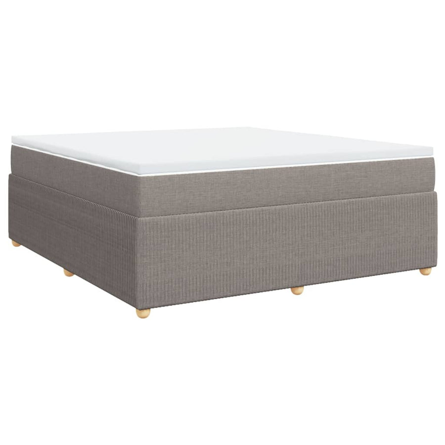 Boxspring met matras stof taupe 180x200 cm