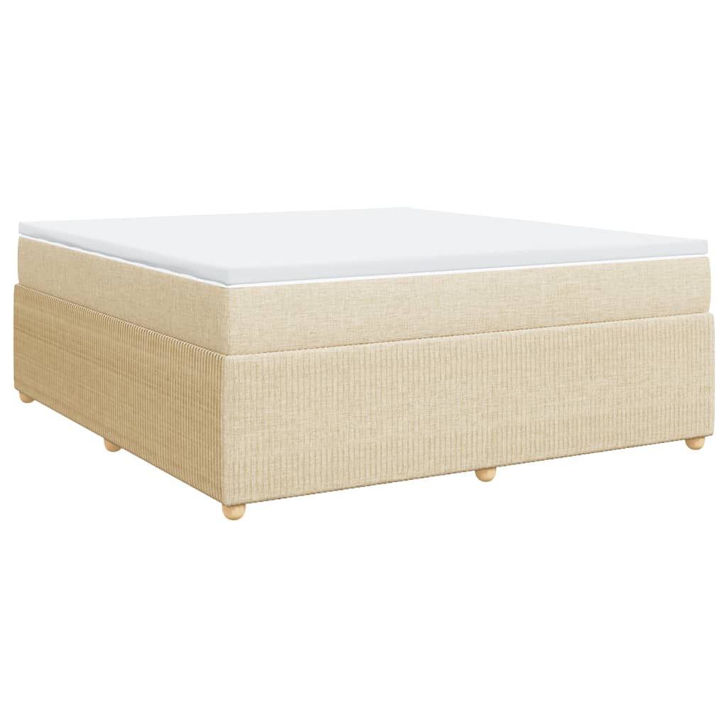 Boxspring met matras stof crèmekleurig 180x200 cm
