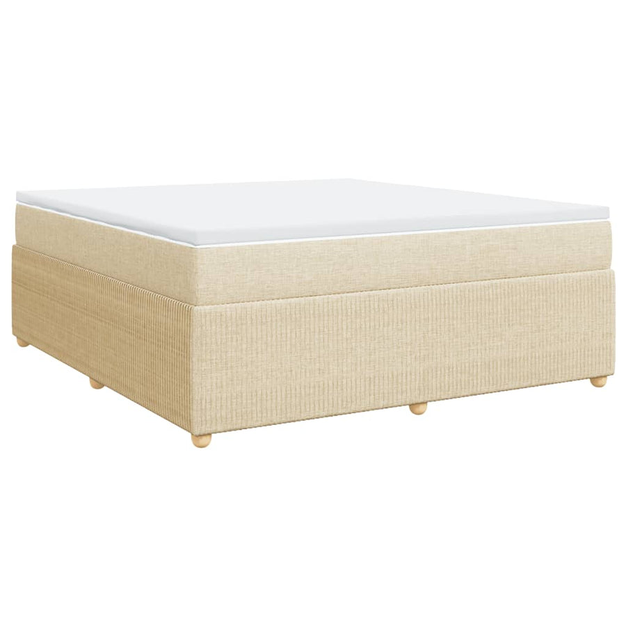 Boxspring met matras stof crèmekleurig 180x200 cm
