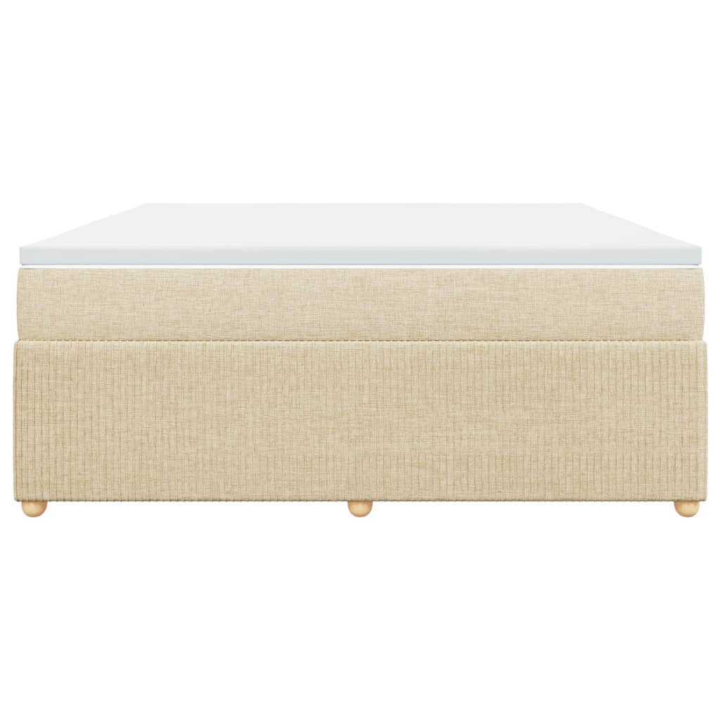 Boxspring met matras stof crèmekleurig 180x200 cm