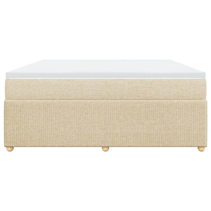 Boxspring met matras stof crèmekleurig 180x200 cm