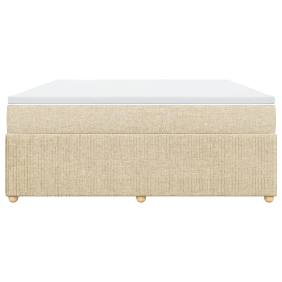 Boxspring met matras stof crèmekleurig 180x200 cm