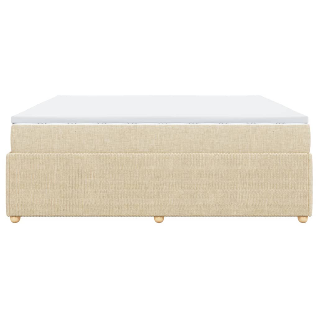 Boxspring met matras stof crèmekleurig 180x200 cm