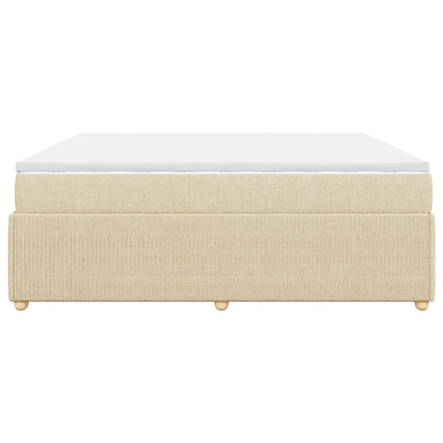 Boxspring met matras stof crèmekleurig 180x200 cm