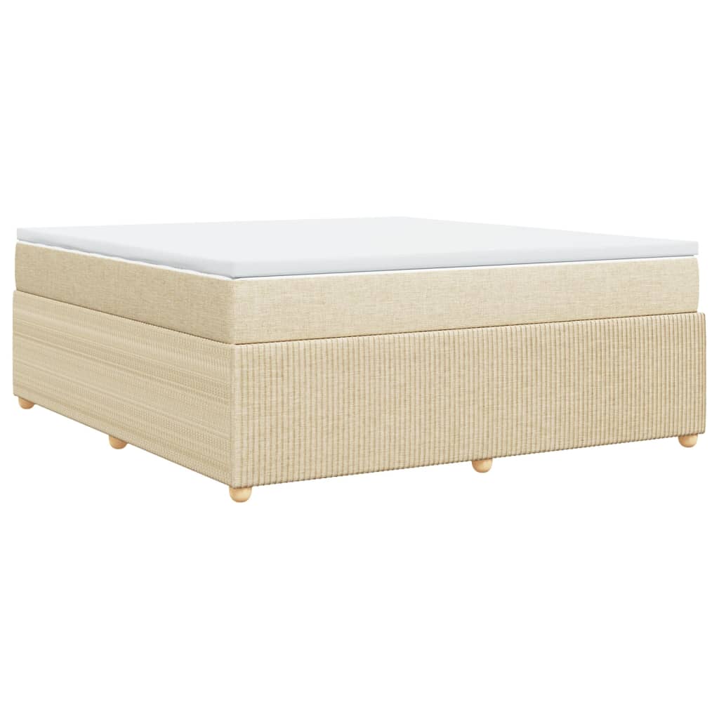 Boxspring met matras stof crèmekleurig 180x200 cm
