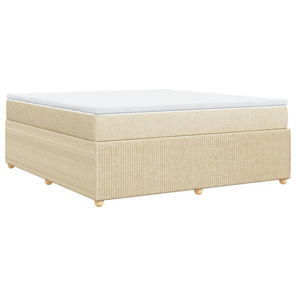 Boxspring met matras stof crèmekleurig 180x200 cm