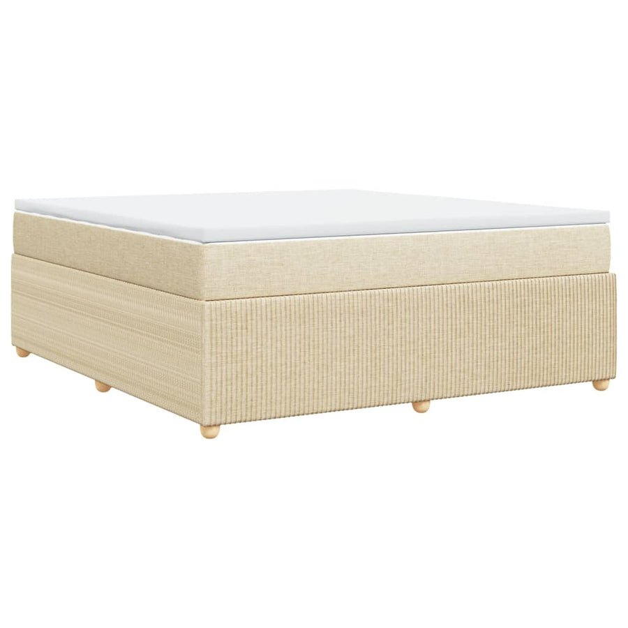 Boxspring met matras stof crèmekleurig 180x200 cm