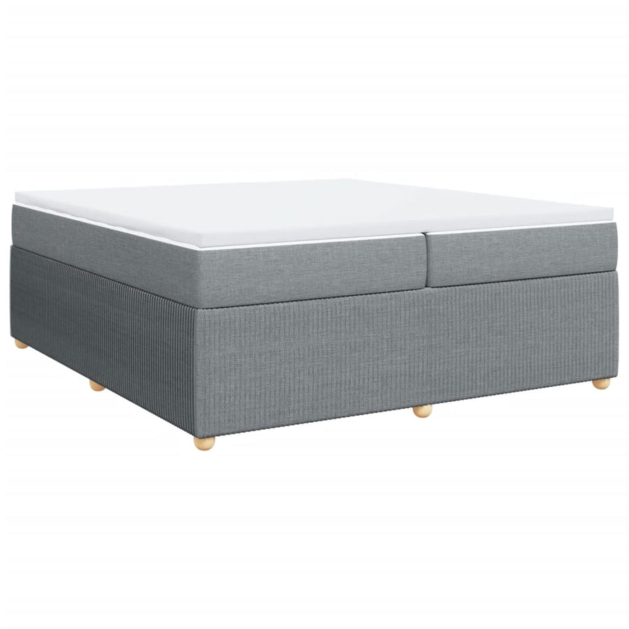 Boxspring met matras stof lichtgrijs 200x200 cm