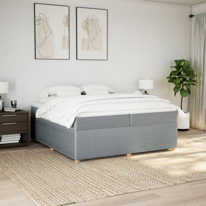 Boxspring met matras stof lichtgrijs 200x200 cm