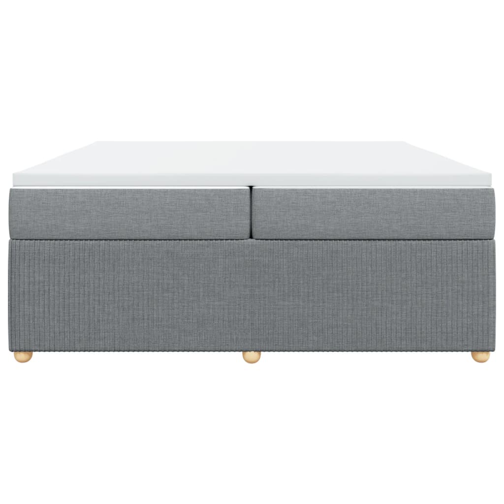 Boxspring met matras stof lichtgrijs 200x200 cm
